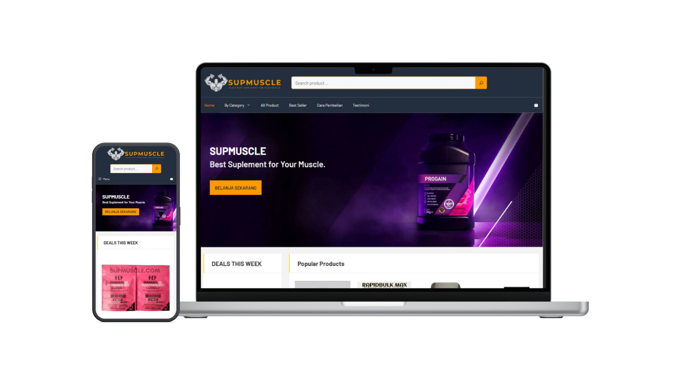 SUPMUSCLE — E-Commerce Supplement Store (Responsive Web Design)