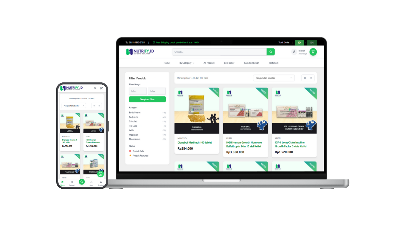 NUTRIFY — E-Commerce Supplement Platform (Responsive Web Design)